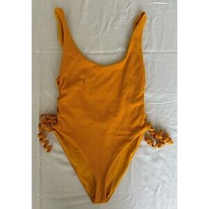 Eberjey Alta Mare Mila One Piece Swimsuit, Women's Size L, Gold NEW MSRP $194